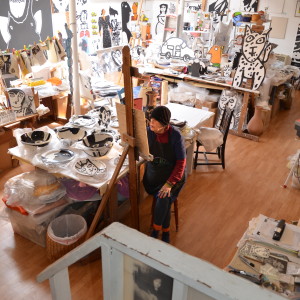 Toby at work in her studio