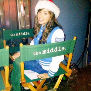Natalie Lander in The Middle director's chair