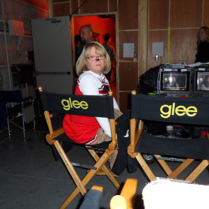 Lauren Potter on the Glee set
